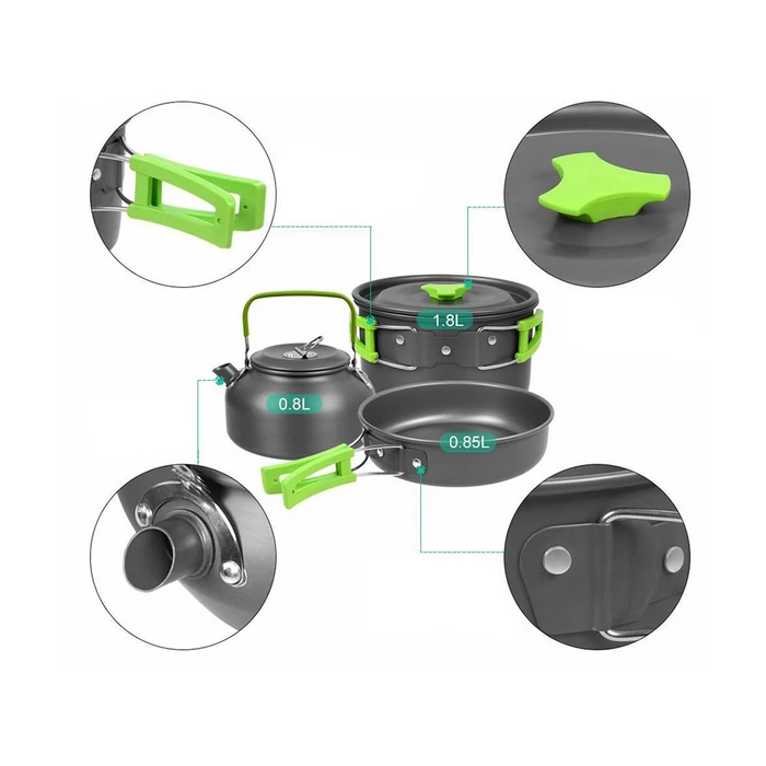 18az1-ben kemping edény és étkészlet, 2 személyes