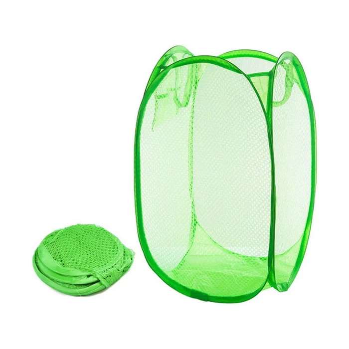 Összecsukható szennyestartó, játékkosár, zöld