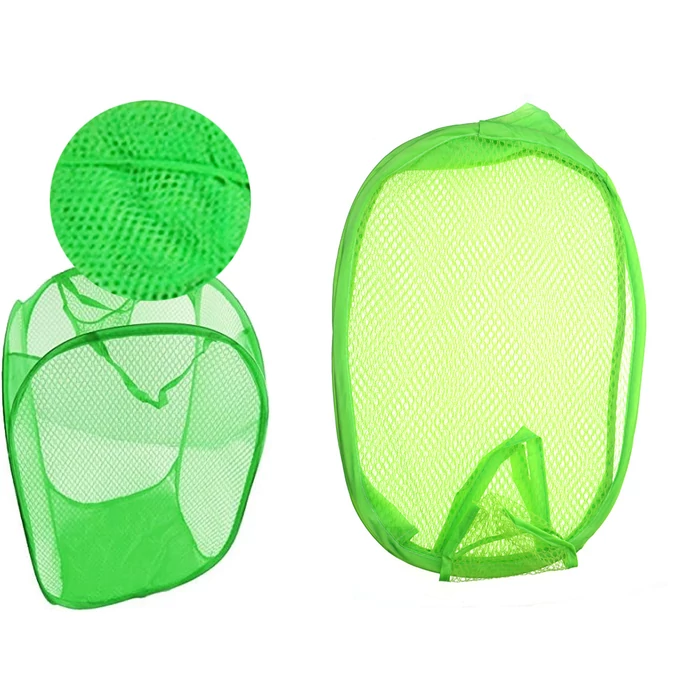 Összecsukható szennyestartó, játékkosár, zöld