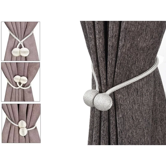 Mágneses függönyelkötő, fehér