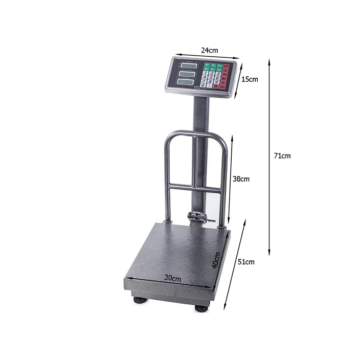 Elektromos ipari mérleg digitális LCD-kijelzővel, 100 kg-ig
