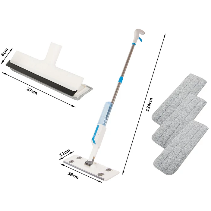 2 az 1-ben lapos felmosó ablak- és padlótisztító spray-vel