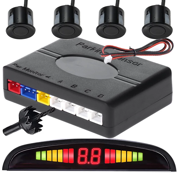 Tolatóradar szett LCD kijelzővel