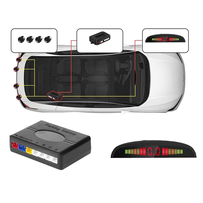 Tolatóradar szett LCD kijelzővel