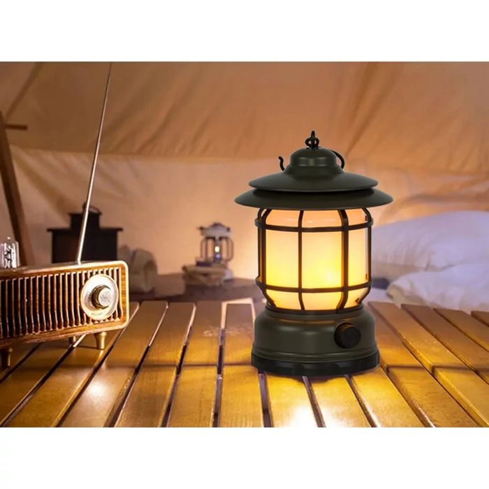 Újratölthető led usb kemping lámpa-Zöld