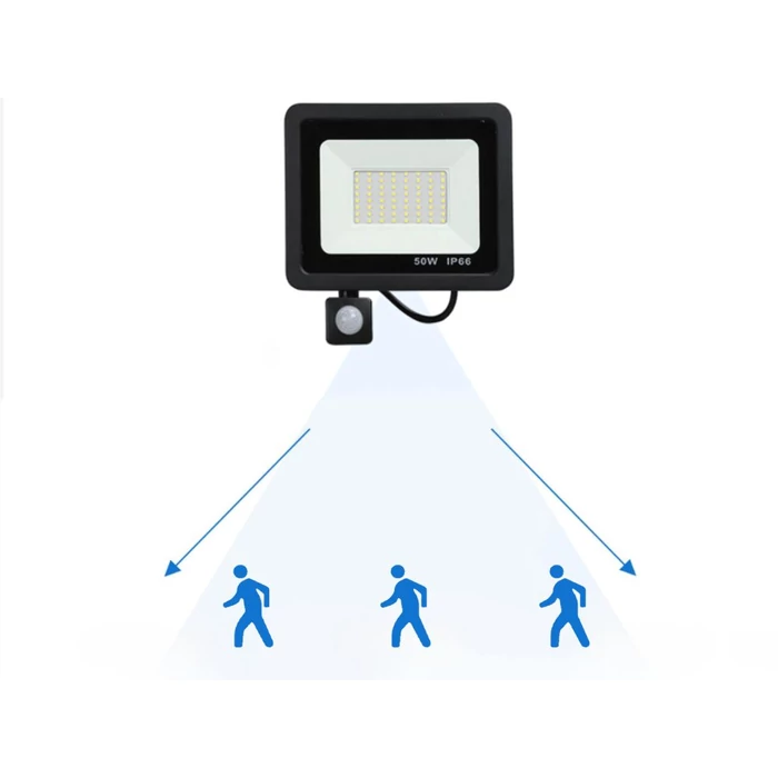 LED reflektor 50W (mozgásérzékelő, alkonykapcsoló) 