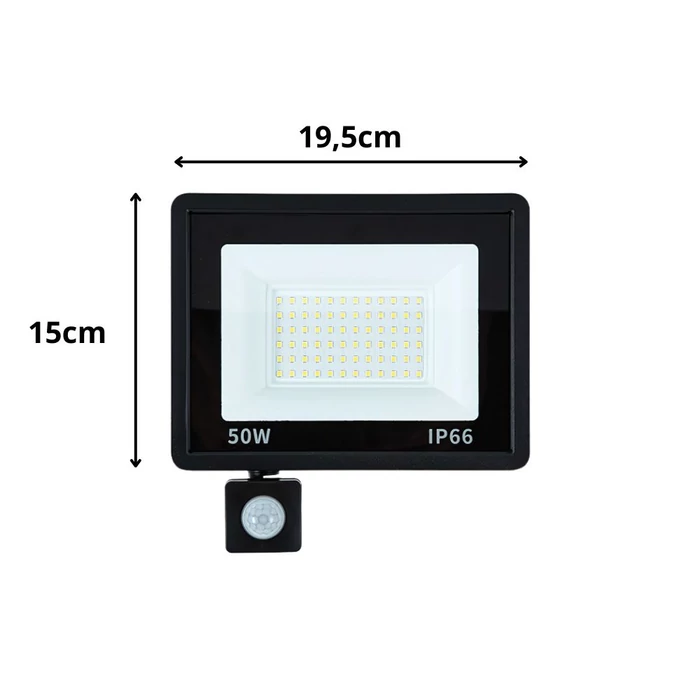 LED reflektor 50W (mozgásérzékelő, alkonykapcsoló) 