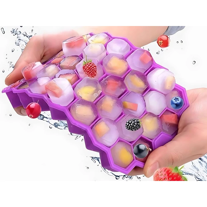Hatszögletű szilikon jégkockaforma, 37 db