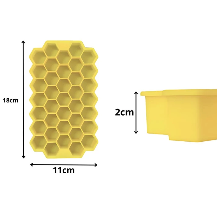 Hatszögletű szilikon jégkockaforma, 37 db