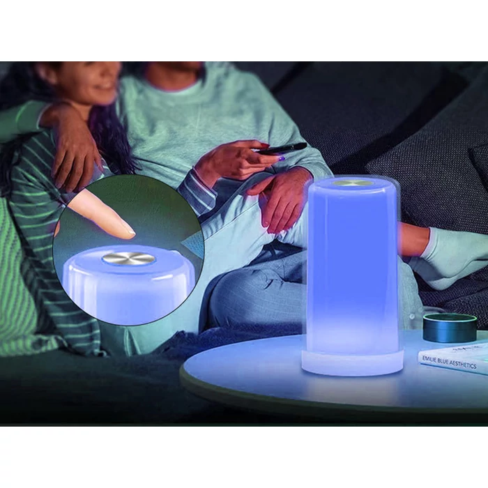 Érintőkapcsolós, akkus éjjeli lámpa 4 színnel