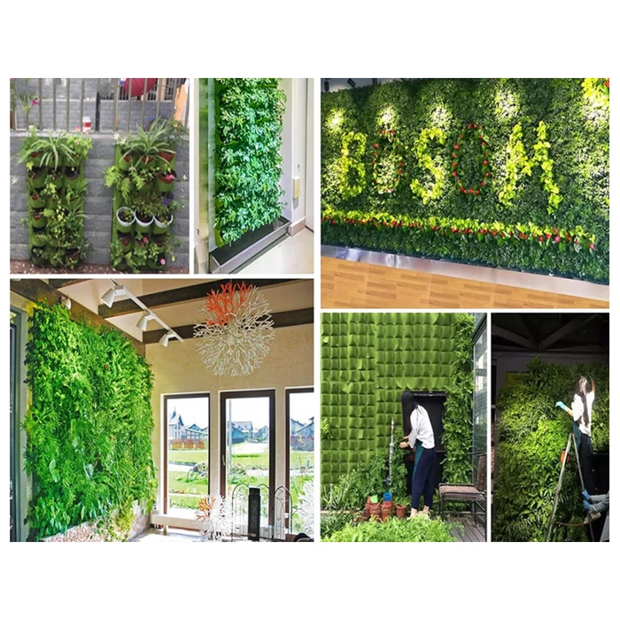 Függőleges, 7 zsebes filc növénykaspó