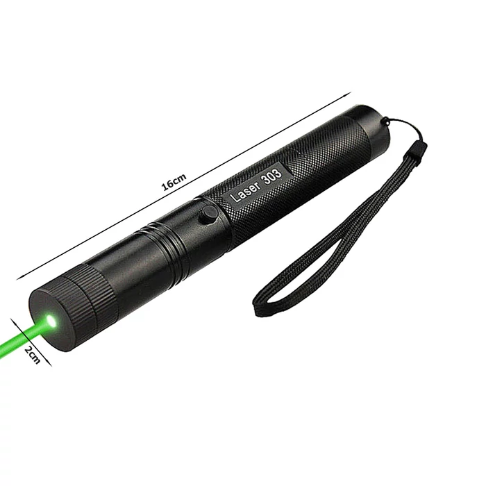 Zöld lézermutató akkumulátorral és töltővel