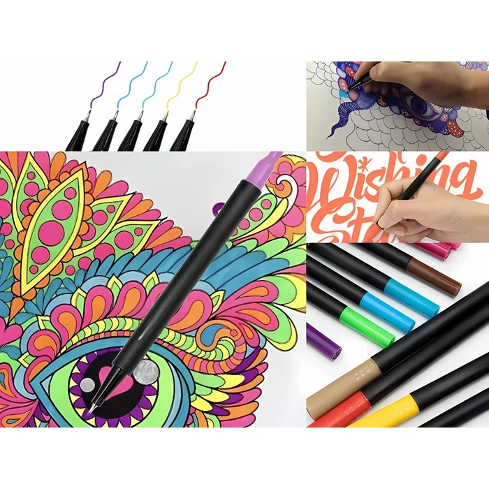 100 darabos kétoldalas filctoll készlet tokban