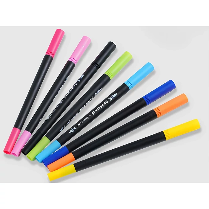 100 darabos kétoldalas filctoll készlet tokban