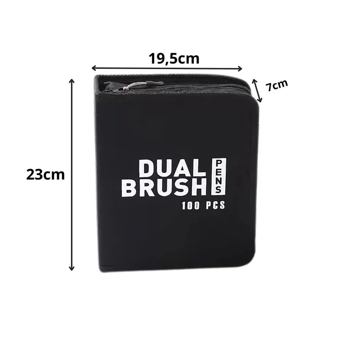 100 darabos kétoldalas filctoll készlet tokban