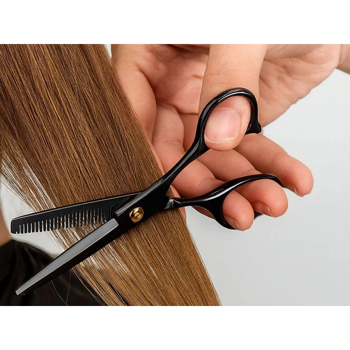 Professzionális ritkító fodrászolló, 17 cm