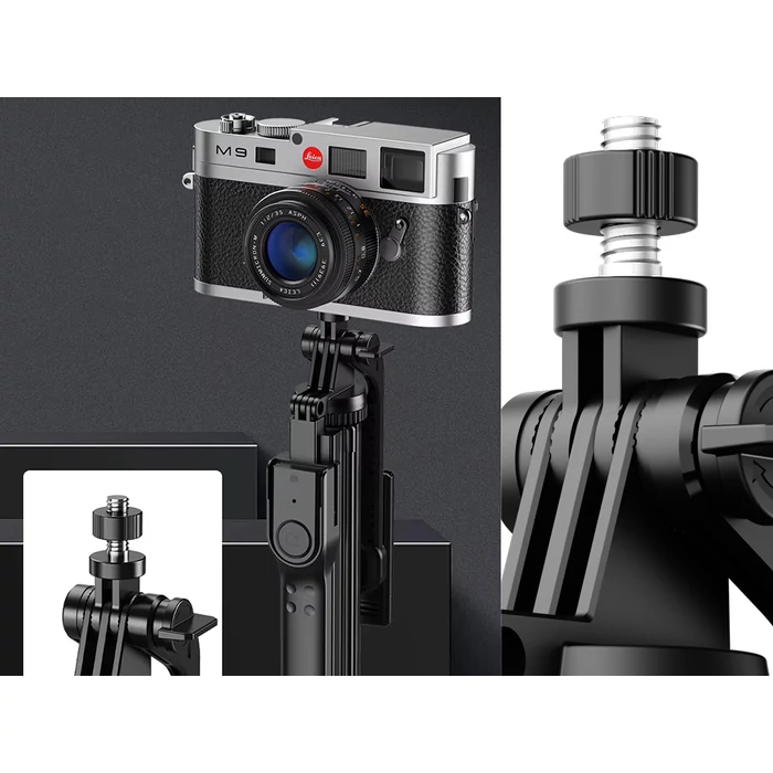 Teleszkópos telefontartó állvány bluetooth távirányítóval, 178 cm