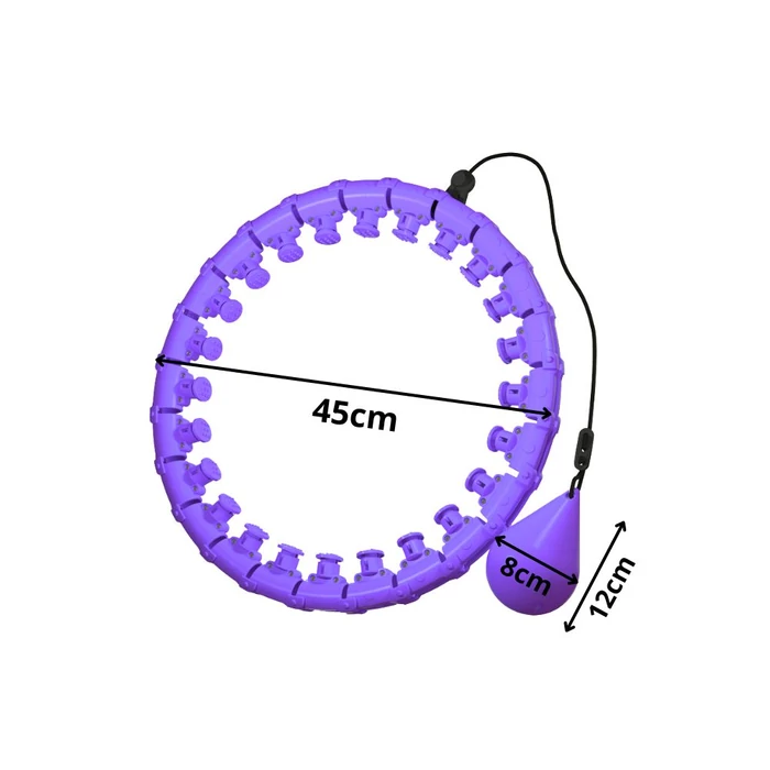 Súlyozott, edzéstámogató hulahopp karika, lila
