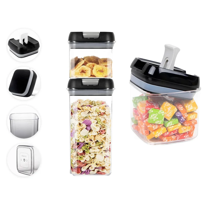 Konyhai élelmiszer-tároló edény készlet, 5 db