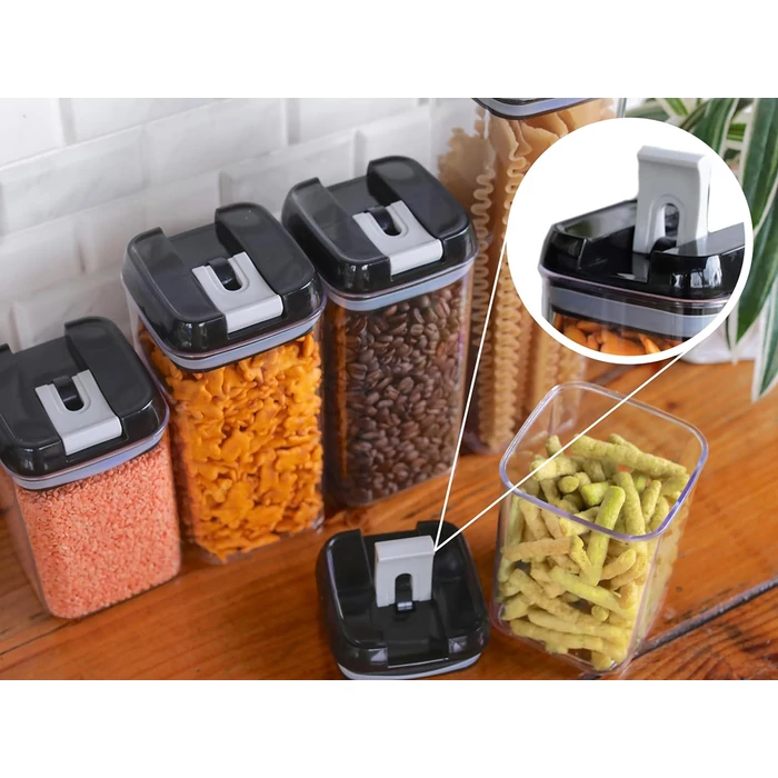 Konyhai élelmiszer-tároló edény készlet, 5 db