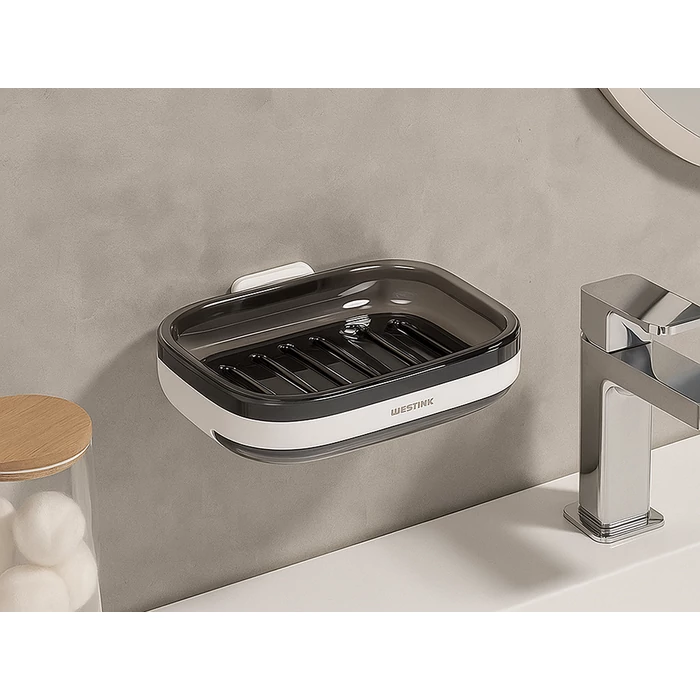 Falra rögzíthető szappantartó lecsepegtetővel