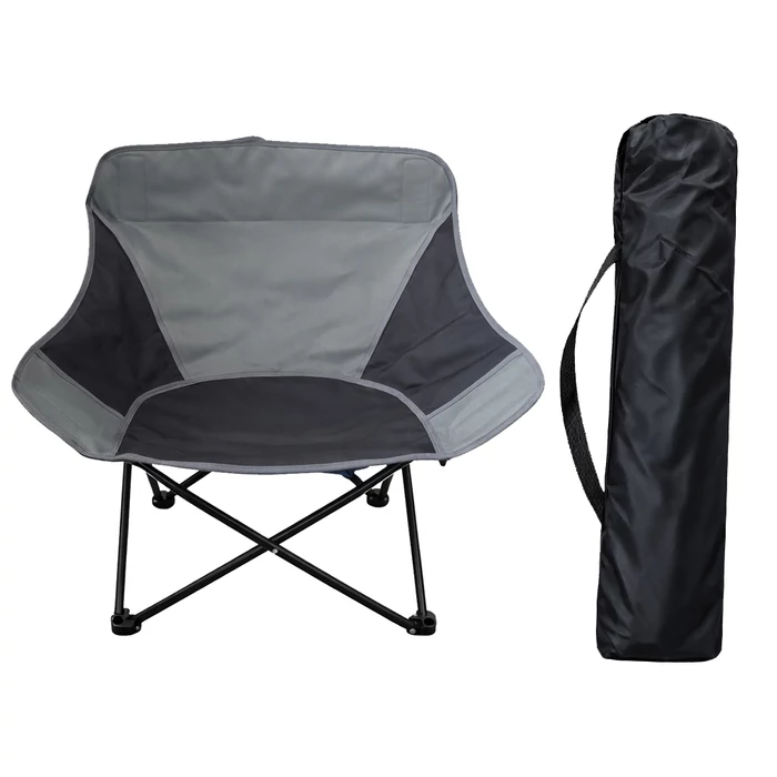 Összecsukható horgászszék légáteresztő hálóval, szürke