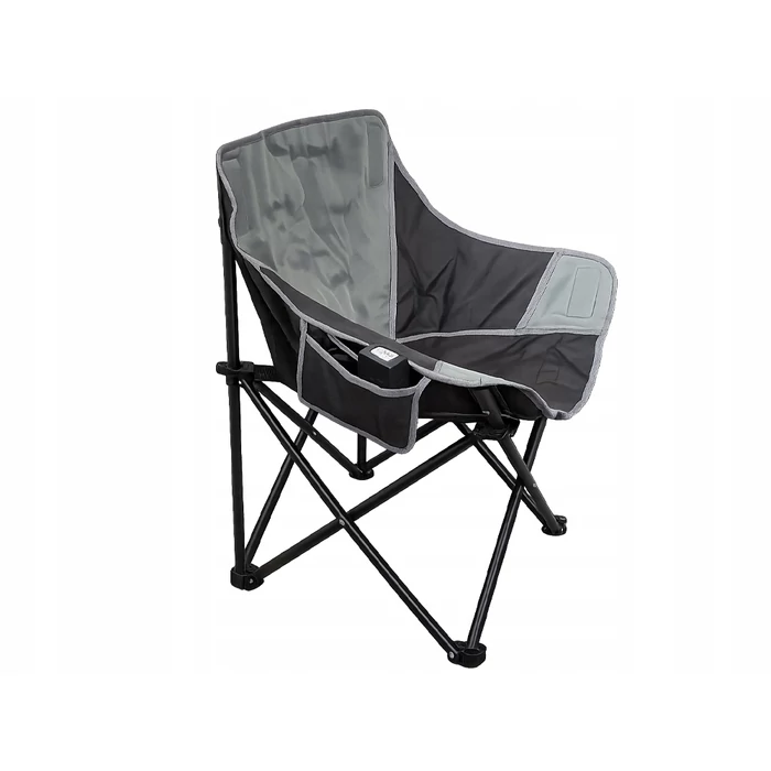 Összecsukható horgászszék légáteresztő hálóval, szürke