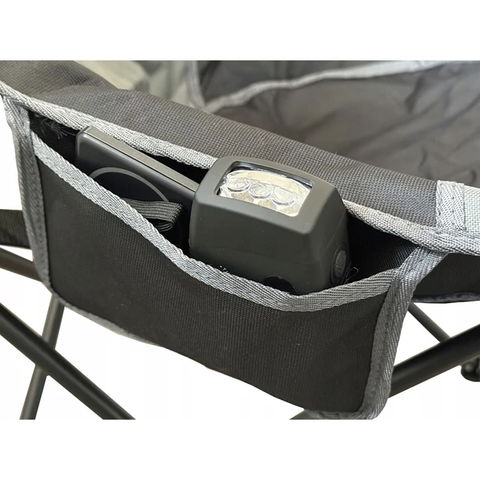 Összecsukható horgászszék légáteresztő hálóval, szürke