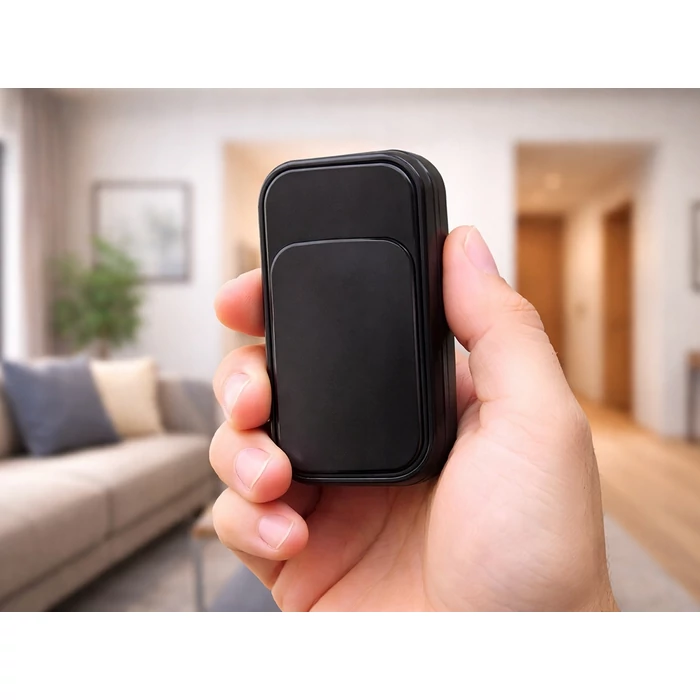 Vezeték nélküli, kinetikus működésű csengő, 130 méter, fekete