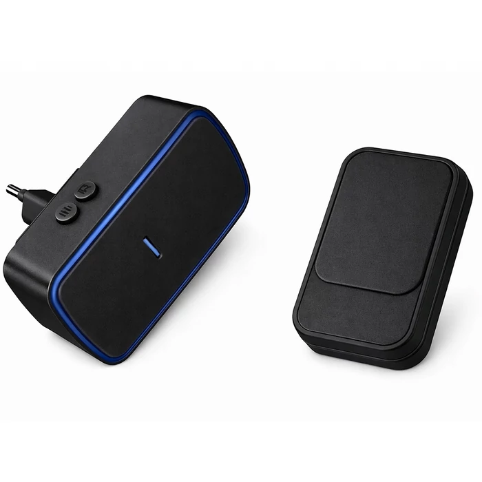 Vezeték nélküli, kinetikus működésű csengő, 130 méter, fekete